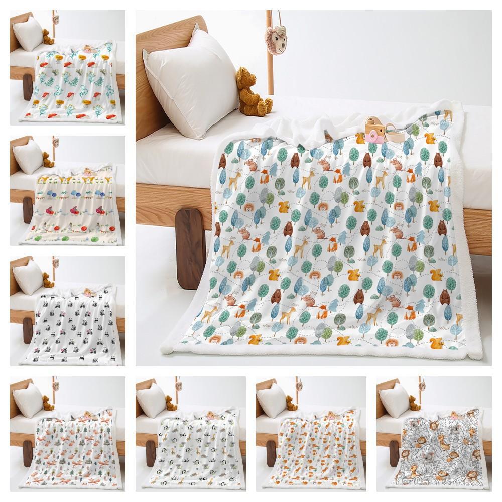 Blanket Cartoon Animal Mushroom Penguin Blanket Lamb Fleece Crystal Fleece Blanket