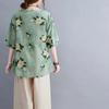 Women's Summer Round Neck Short Sleeve T-shirt Loose and Thin Casual Cotton Linen Graphic Shirt Leisure Blouse Tops