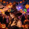 Non-itchy Halloween Hat Women's Large Ruched Witch Hat, Felt Wizard with Photo Prop Ruffle/Flowers/Mesh, Adults Cosplay Costume for Party, Masquerade