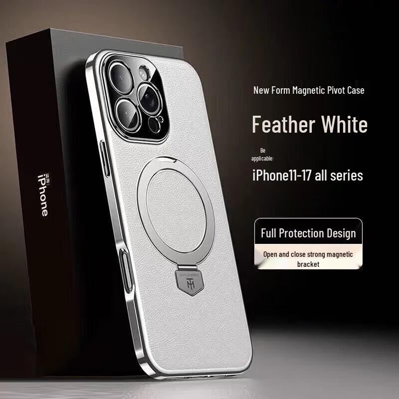 iPhone 16 Pro Luxury Leather Magnetic Stand Case