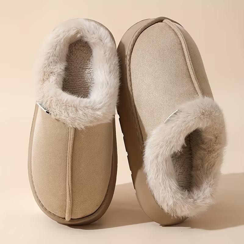 Women'S Winter Plush Slippers - Thick Warm Indoor House Shoes with Soft EVA Sole, Non-Slip Cushioned Insole - Cozy Slip-On House Shoes