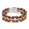 Punk Pulseiras e Braceletes Laranja de Bicicleta para Homem Preto Corrente de Motocicleta Pulseira Homem Mulher Aço Inoxidável Joias de Pulso Biker