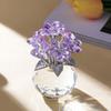 Estatueta de Flor de Cristal Falso Flor-Não-Me-Esqueças Presente para Mulheres Simpatia Ornamentos de Flor de Vidro Transparente para Dia dos Namorados Aniversário Decoração de Mesa