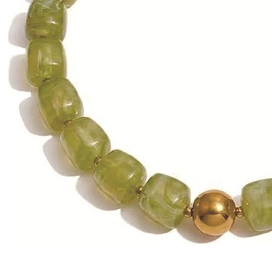 Bunter Perlen-Choker Harzperlen-Halskette Boho Klobige Halskette für Damen Sommer Strandurlaub Schmuck