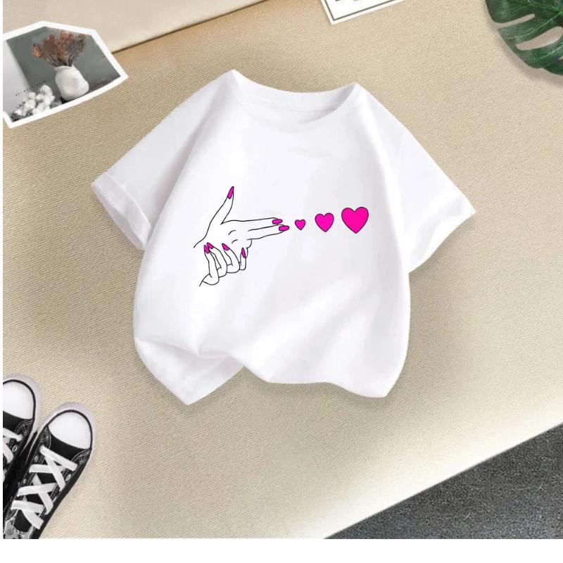 Children's Short-sleeved Summer Fashion Girls' T-shirt Bottoming Shirt New Half-sleeved Baby Round Neck Top Cotton
