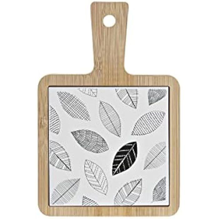 Plateau À Apéritifs - DKD Home Decor - Standard - Bambou Et Grès - 18 X 12 X 1 Cm - Compatible Lave-vaisselle