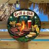 Retro BBQ Metal Wall Sign D Flat Steel Plaque for Home Man Cave Kitchen Bar Decor Xcm