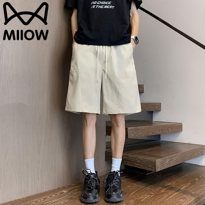 MiiOW Men s Ice Silk Quick-Dry Casual Drawstring Shorts 5XL