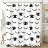 Black Eyelash Pattern Shower Curtain White Home Decor Waterproof Bath Accessories for Bathroom Decoration Modern Black White Sim