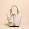 Leather Vegetable Basket Women's Bag High Version Sophie Line TC First Layer Cowhide Bucket Bag Thick Leather Fashion Casual Bag