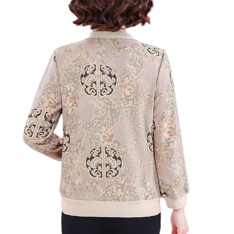 Women's Elegant Long Sleeve Lapel T-shirt for Mid-Aged & Elderly