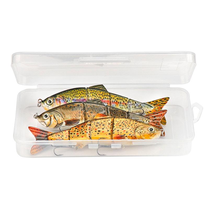 3pcs/Box 4-Segments Swimbait Sinking Wobblers Set of Lures 12cm 16g Lifelike Crankbaits Fishing Lure Artificial Bait Kit
