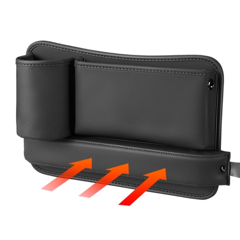 Car Seat Gaps Organizers, PU Leather Car Seat Gaps Filler Organizers Universal Adjustable Gaps Filler for Phone Cups
