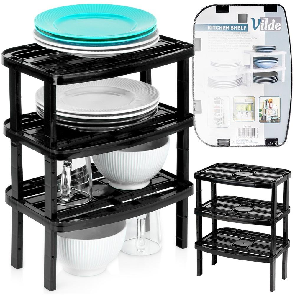 Black Kitchen Shelf 31x22x14.5 / 11.5 Cm 3 Pcs.