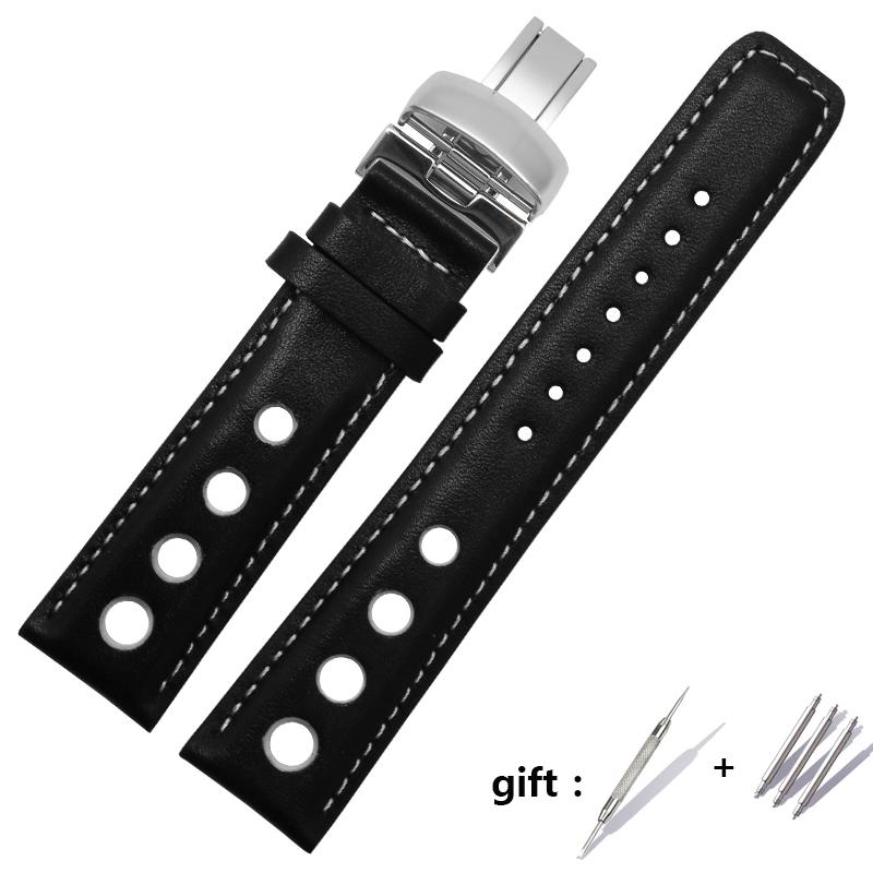Cinturino in Vera Pelle da 20mm per Orologio Tissot Serie Sports Racing PRS516 T91 1853 da Uomo con Chiusura a Farfalla Cinturino Morbido in Pelle di Mucca