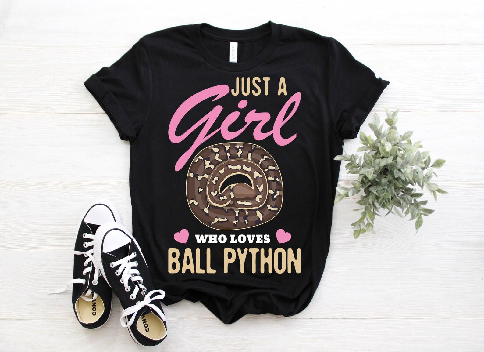 Just a Girl Who Loves Ball Pythons Snakes Snake Python Owner Lover Gift Cute T-Shirt, Birthday Present Costume Party, Reptile, Girls Tees, 160