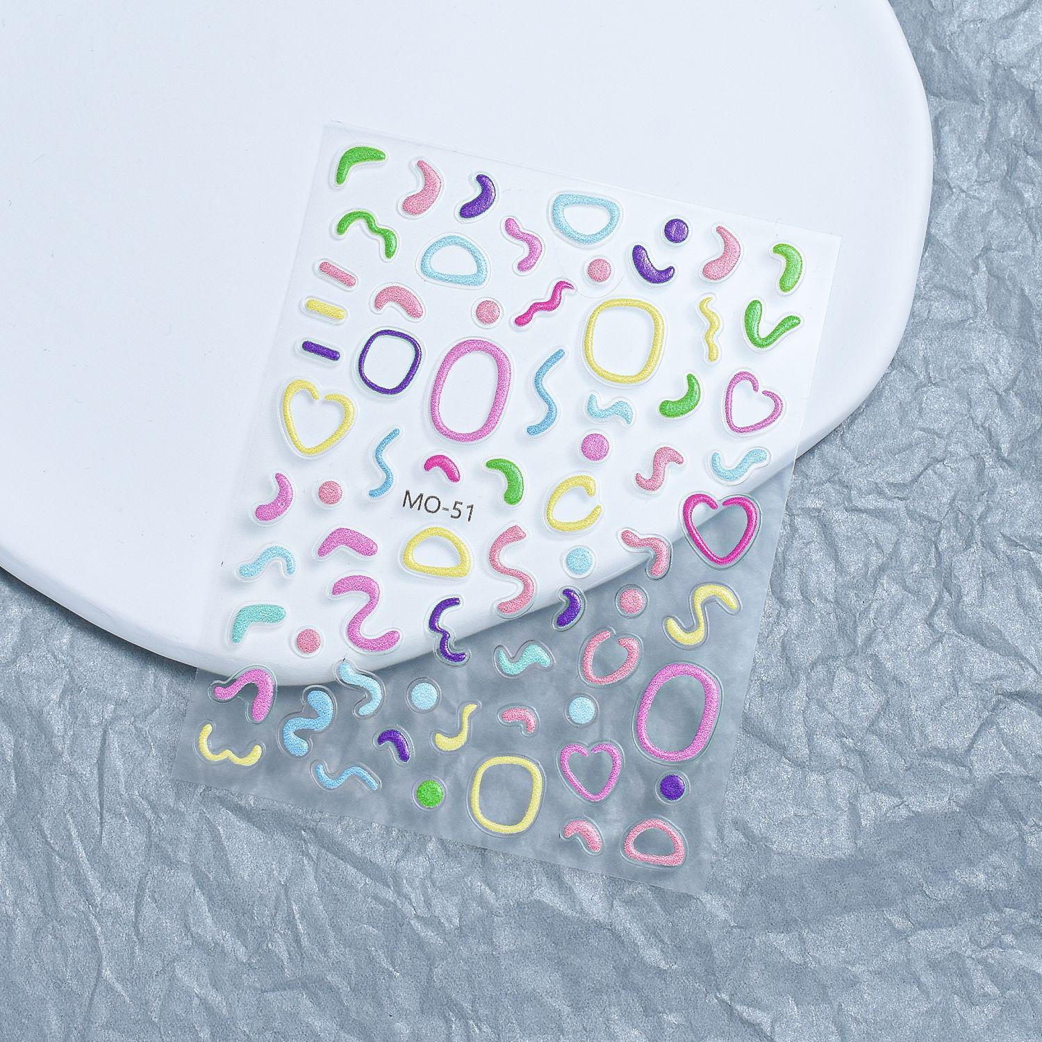 

3D японские наклейки для нейл-арта: Тюльпаны, Круги, Буквы и Милые Мишки