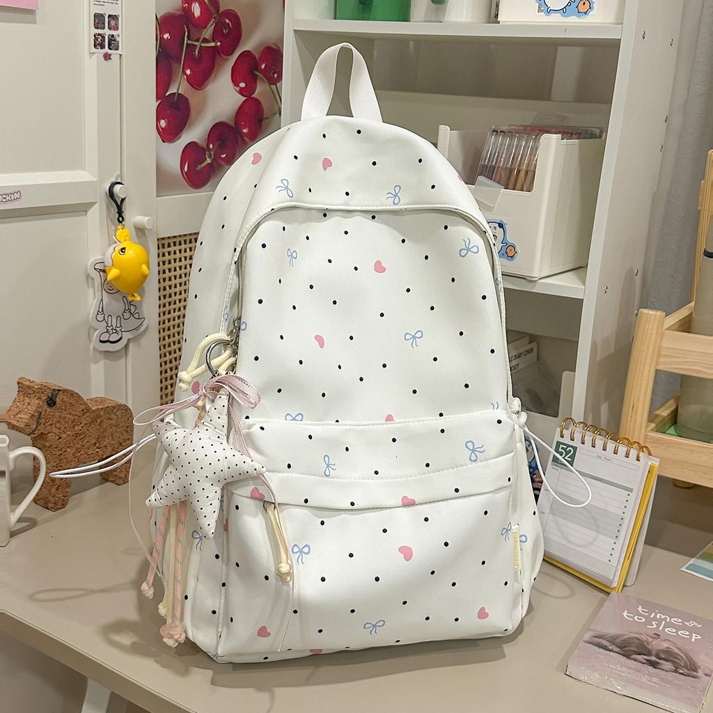 Schoolbag1011 New High School Versatile INS Style School Bag for Women, Fashionable Simple Japanese Sweet Travel Backpack