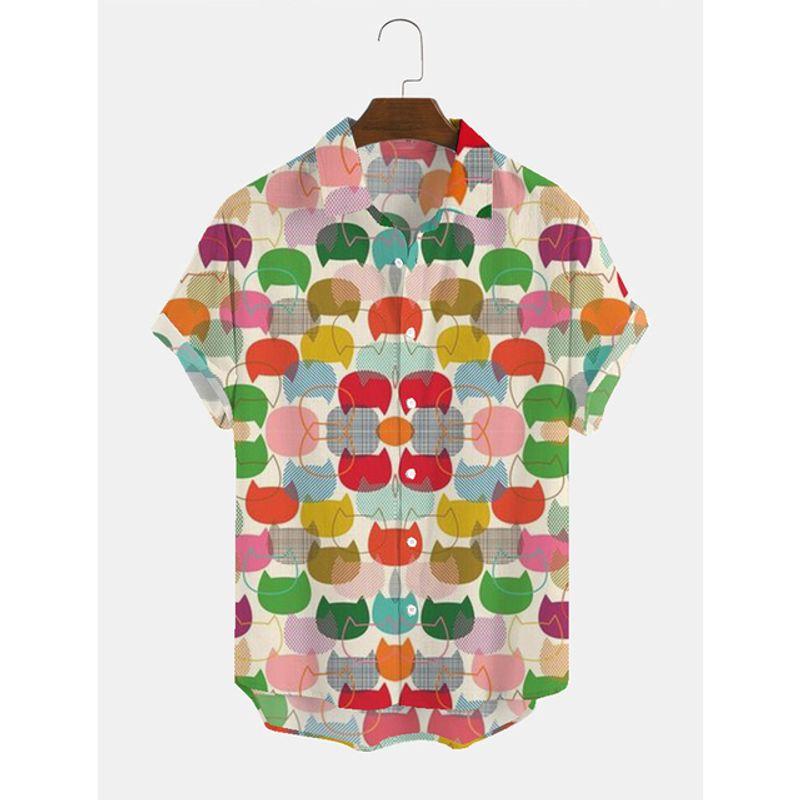 

Гавайские топы с коротким рукавом с цветочным принтом для пляжа Гавайские топы с коротким рукавом с цветочным принтом для пляжа Style 7 L