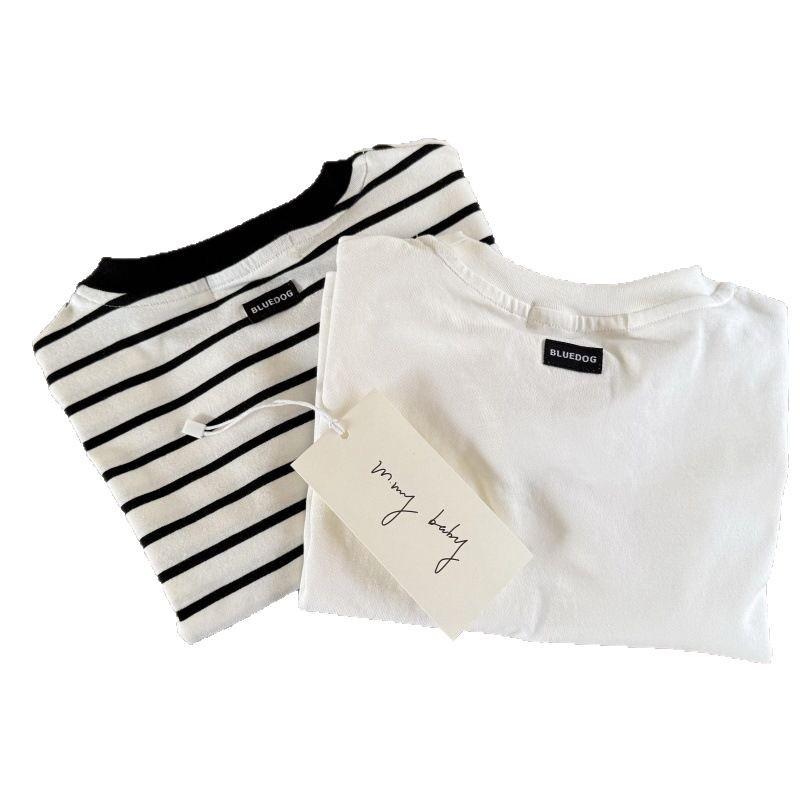 In Stock! Trendy 2025 Summer Japanese Striped T-Shirt for Toddlers – All-Cotton, Short-Sleeved for Boys & Girls