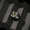 Retro Celtic Dara Knot & Spiral Pattern Adjustable Open Ring For Men Silver-plated Copper Punk Gothic Edgy  Accessories