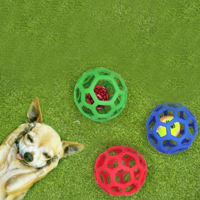 Dingdongpet köpek kauçuk oyuncak top oyuncak 3 parçalı set, yeşil, mavi, kırmızı, 1 set