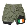 Ireland Flag Camouflage Muay Thai Kick Boxing Shorts Men Women Unisex Casual Sportswear Double Layer Quick Dry Training Sport Gym Fitness Workout