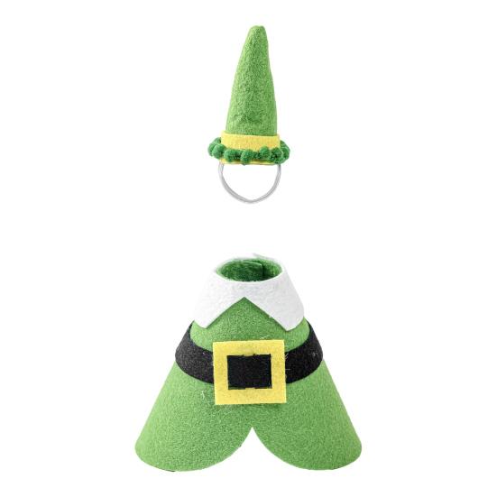 Mini Desk Goose Outfit 7 Inch Goose Statue Costume Felt Goose Clothes with Headpiece for Easter St. Patrick Day Table Key Holder Decor