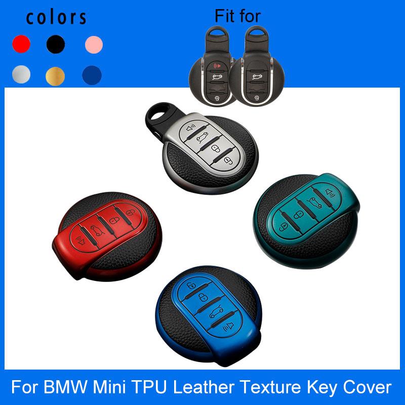 Leather TPU Car Key Case Cover for Cooper F55 F56 F57 F54 F60 JCW Clubman Countryman Keyless Shell Auto Accessories