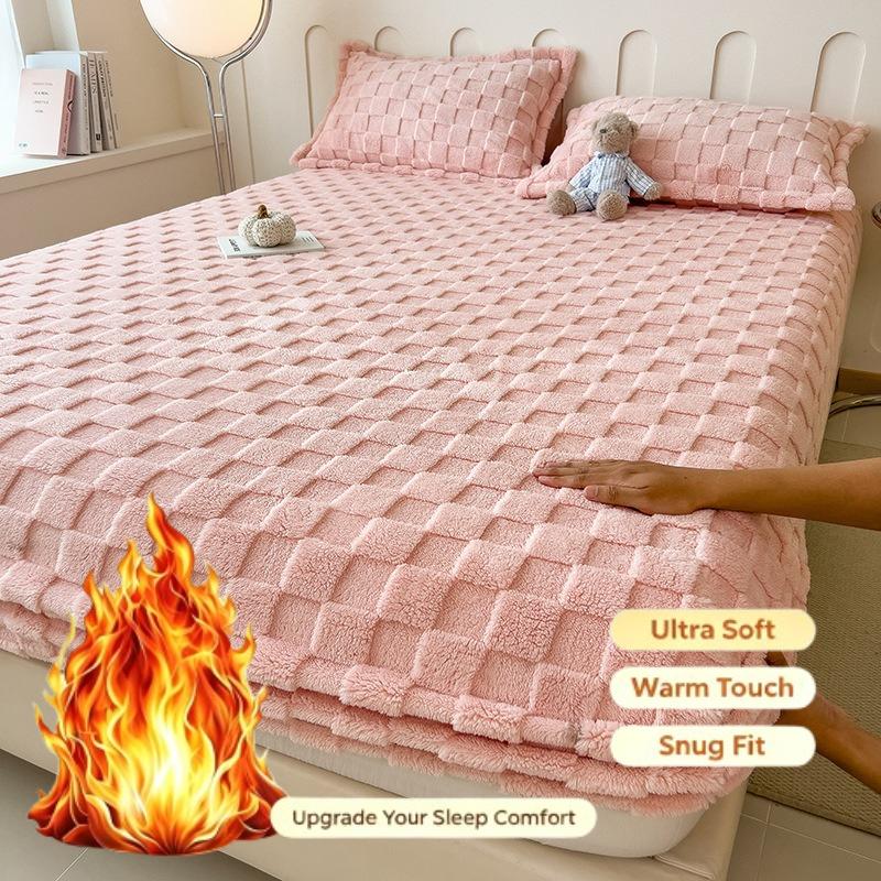 2026 Autumn/Winter Tafu Velvet Bed Sheet Warm and Soft Bed Sheet Furry Mattress Cover Solid Color Thickened Mattress Protective Cover