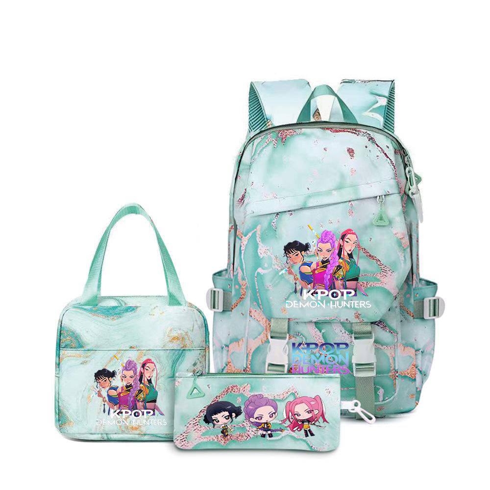 Kpop Demon Hunters, Elementary School Bag, Children'S Backpack, Lunch Bag, Pencil Bag, Three-Piece Set, Student Backpack