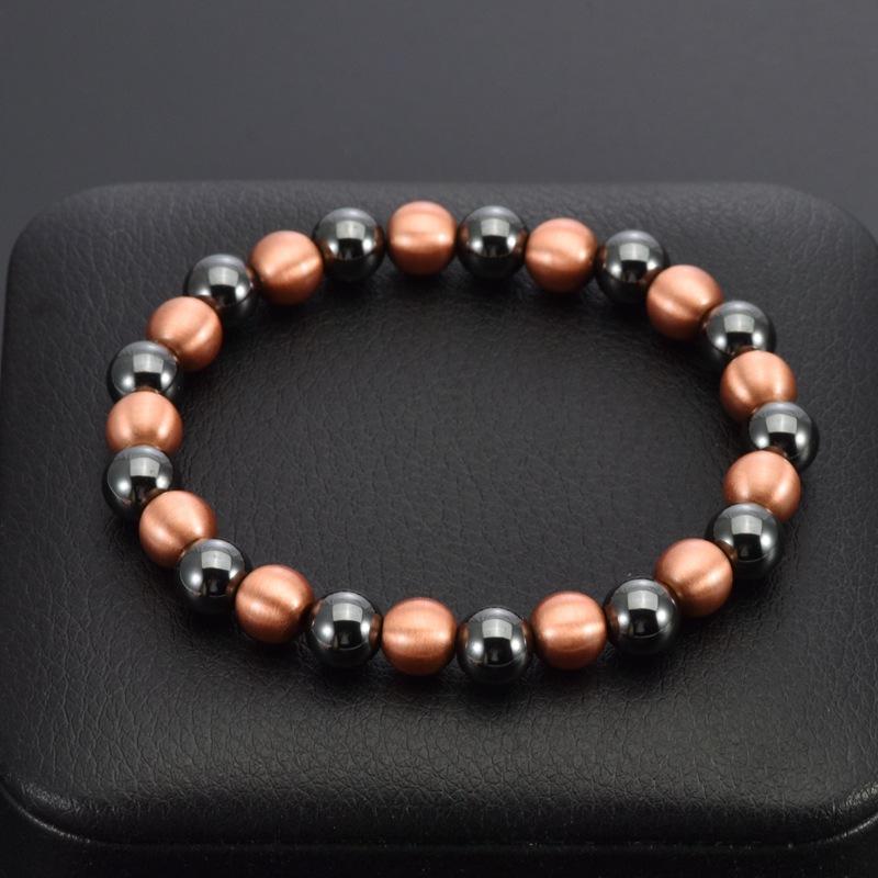 

2025 Black Magnetic Bead Bracelet for Men and Women, Single Circle Round Bead Handmade Gift, Hand String Beads 20CM