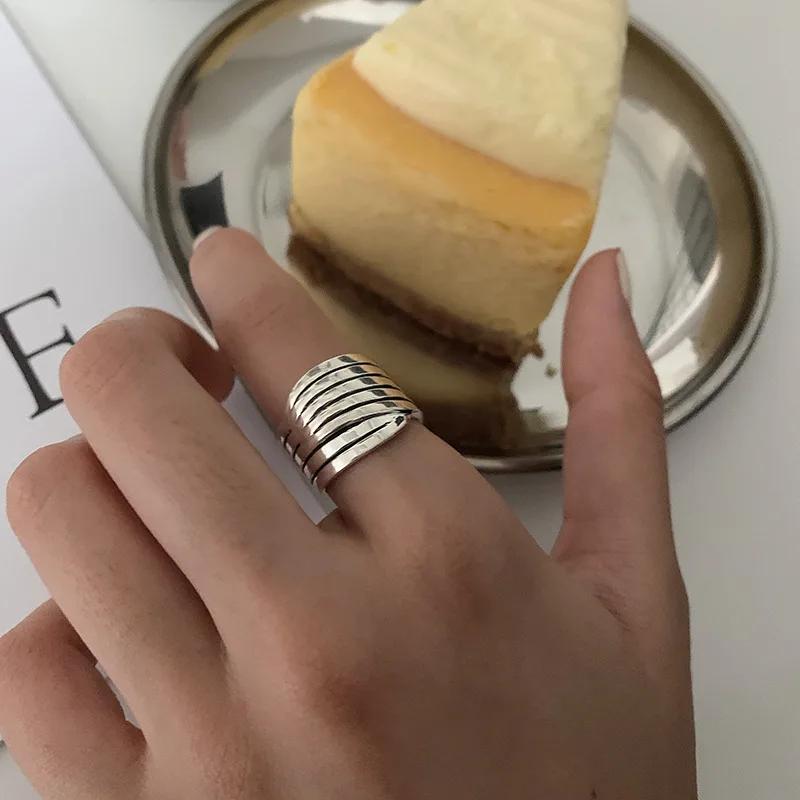 Silver Color Multilayer Simple Geometric Rings Charm Women Trendy Jewelry Vintage Party Accessories Gifts