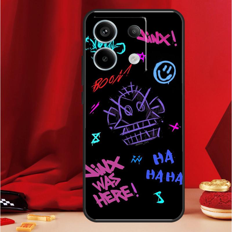 Anime Arcane Jinx Phone Case For Xiaomi Redmi Note 13 Pro 12 10 9 8 11 Pro 12S 11S 10S 9S 10A 9C 10C 12C 13C