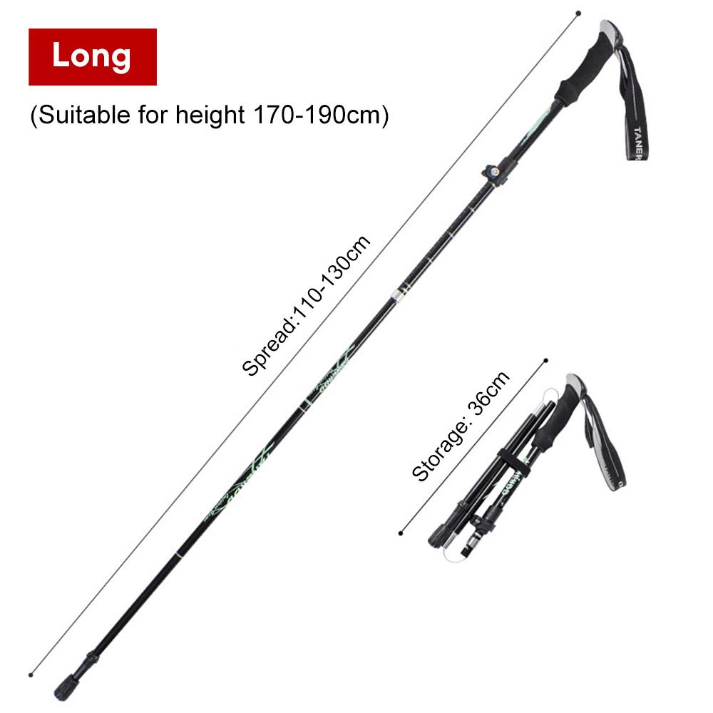 מקל טרקים מתקפל 5 חלקים סגסוגת אלומיניום מקל הליכה מקל טיפוס חיצוני קני הליכה לקשישים עם תיק אחסון