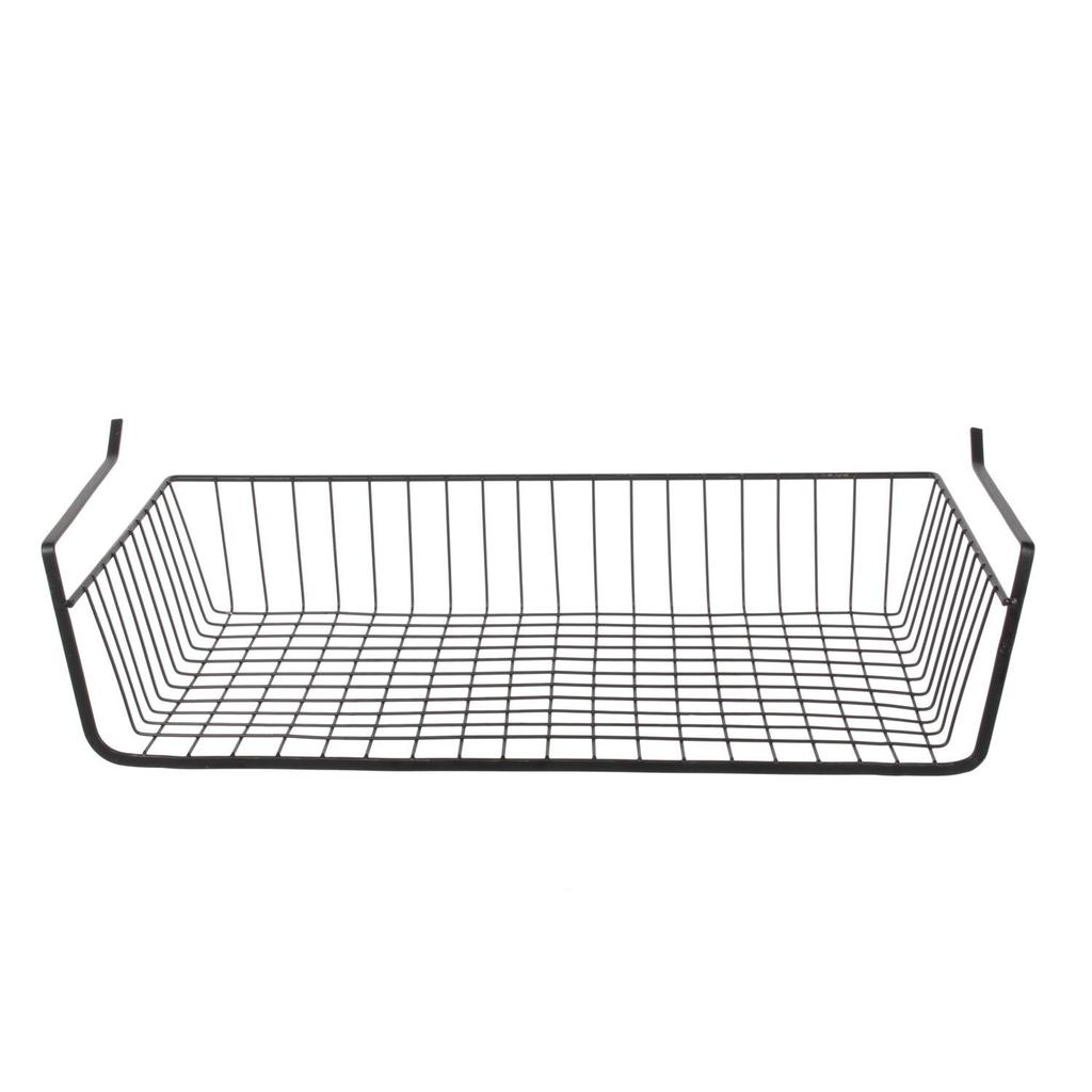 Suspended Shelf Basket L Black Metal 50X26 Cm