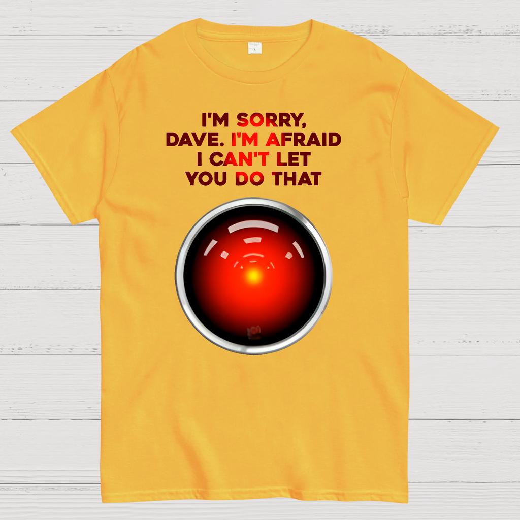 2001 A Space Odyssey I'm Sorry Dave Cotton Summer Casual Cool Loose T-Shirt