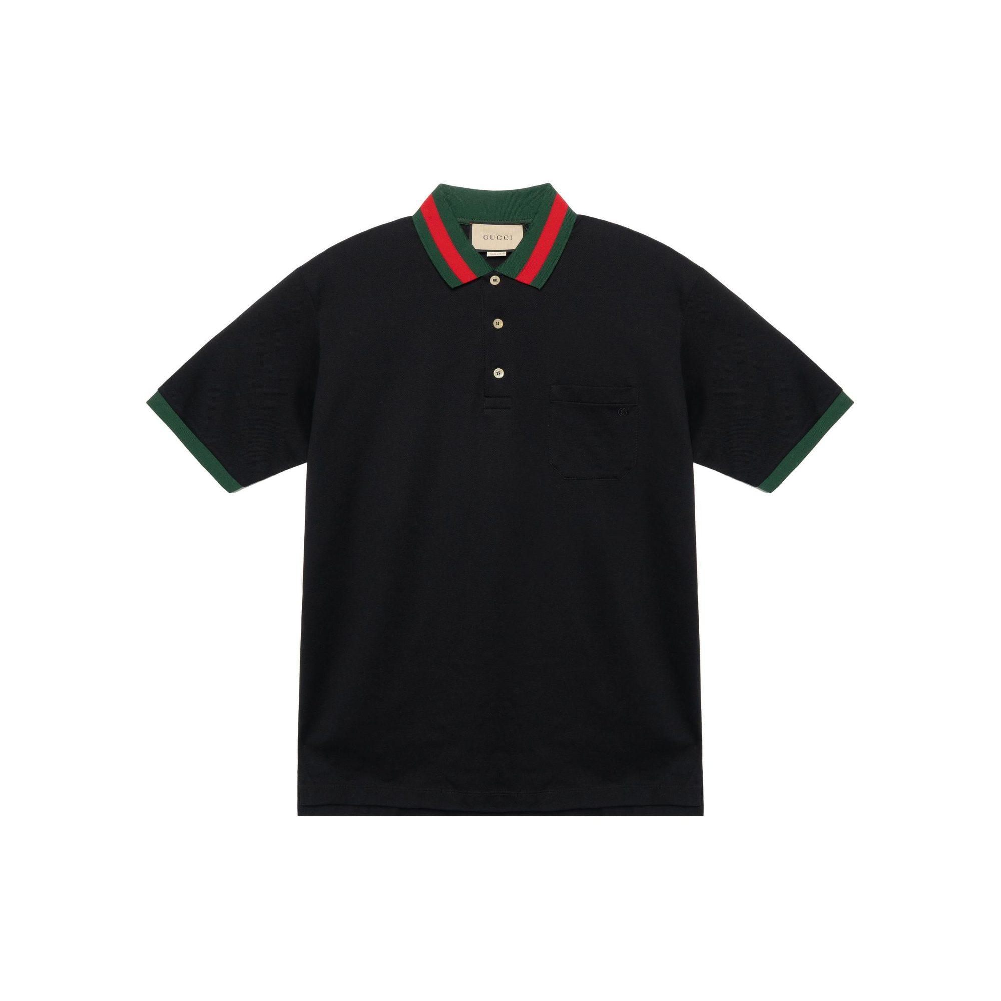 GUCCI Pique polo krekls ar Web