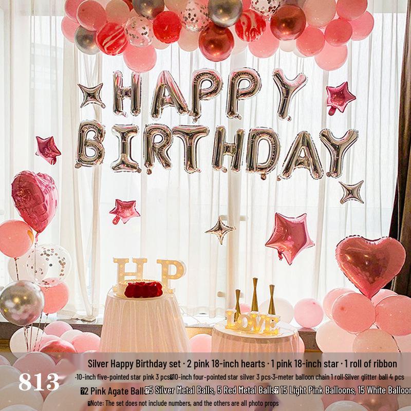 Romantic Birthday Balloon Set: High-End Decorations for Boyfriend or Girlfriend