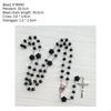 62KD Rose Crystal Rosary Necklace Catholic Vintage for Cross Pendant Long Chain Neckl