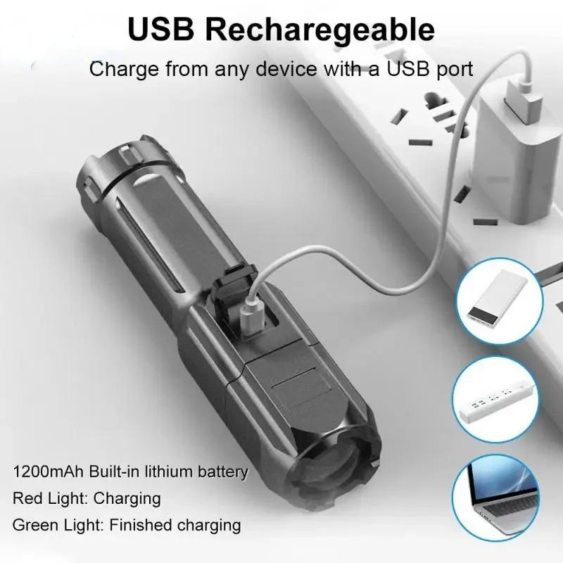 Powerful LED Flashlight Rechargeable USB 18650 Waterproof Zoom Fishing Hunting 1000 Lumens Tactical Flashlight LED Flashlight