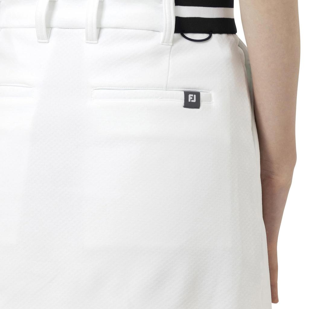 FootJoy Golf Skirt, Line Rib Elastic Waist Sweat Skirt, White, Women's, XL, FJW-S25-P03, 34885-XL