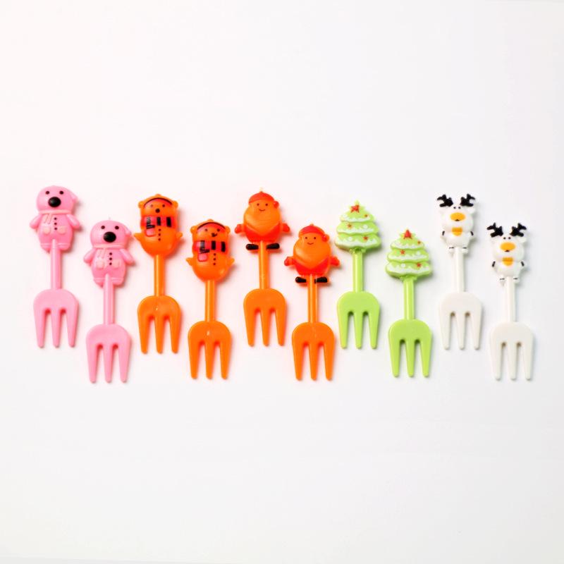 Kinderen Anime-Stijl Dier Vruchtenvork Prikkertjes Set - Giraffe Cartoon Ontwerp voor Bento en Snacks