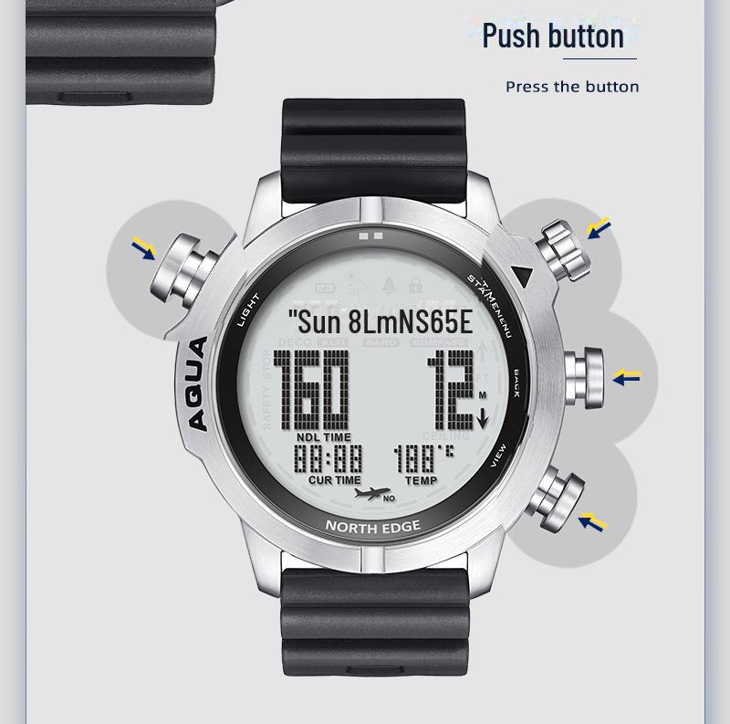 C Sports Outdoor 100m Wasserdichte Smarte Taucheruhr mit Höhenmesser, Thermometer, Kompass & Multifunktionsmerkmalen