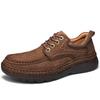 Men's Genuine Leather Slip-on Casual Shoes with Wear-Resistant MD Outsole and Frosted Cowhide Finish