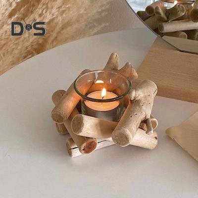 Portacandele in Legno alla Deriva Fatto a Mano Portacandela Tealight in Legno Rustico Tazza per Candela per Arredamento Casa Soggiorno Camera da Letto Cucina