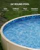 Folie rotundă piscină 24ft Stil Unibead Folie piscină Înălțime perete 52in