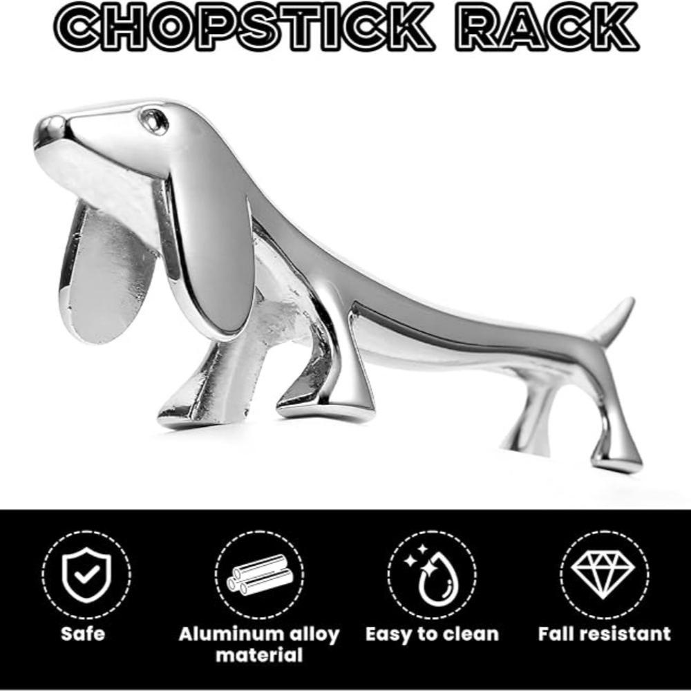 [Steel Utensil Holders] 4pcs Stainless Steel Dog Utensil Holders | Zinc Alloy Cutlery Stand for Spoon Fork, Home Kitchen Table Decor Accessory