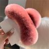 2Pcs Large Size Faux Furs Hair Clip For Long Hair Strong Hold Korean Style Fashion Accessory Multiple Colors Available