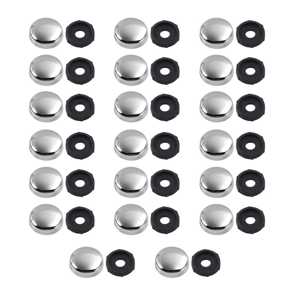 20Pcs Decorative Mirror Fixing Screws Plastic Washers Flat Cap Decorative Cover Nails for Advertising Screw Fasteners